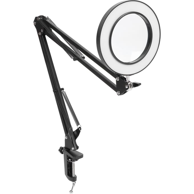 LED 5X Vergrootlamp met Klem USB Dimbaar Bureau Vergrootglas Lamp voor Lezen Borduren