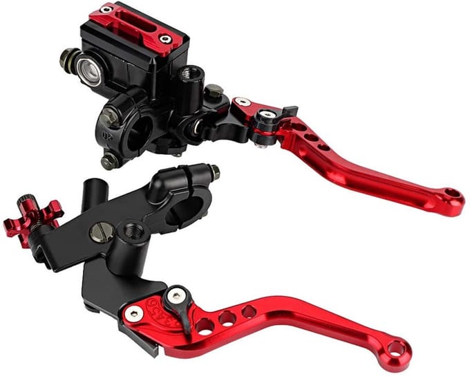 Dailygoody - Hoofdremcilinder - Remhendels - Duurzaam en verstelbaar - Rood - Koppeling - Voor motorfietsen - Aluminium