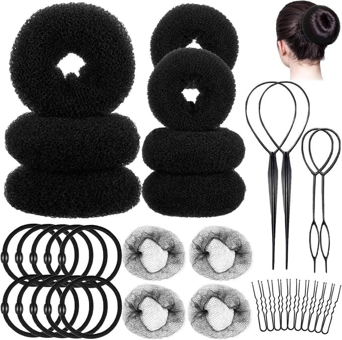 Haarstyling Set: 35 Delige Donut Kapsel Hulpmiddelen voor Kapsels en Knotten