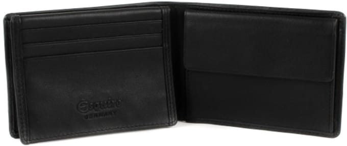 Esquire Leren Portemonnee Logo Wallet Black Zwart