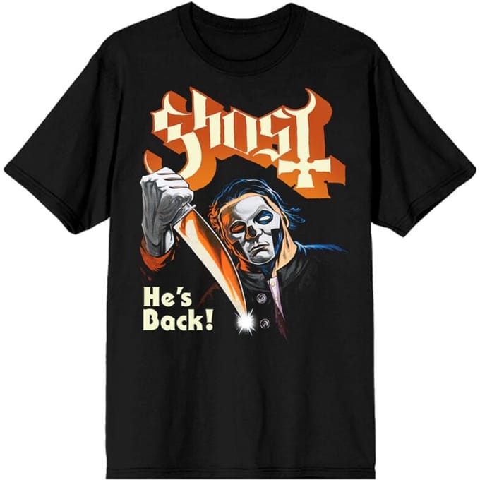 Ghost T-shirt - He's Back - S tot L - voor Mannen - zwart