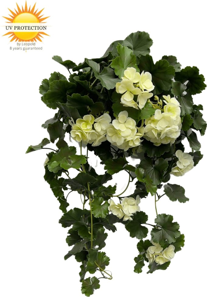 Kunst hanggeranium 65cm UV wit