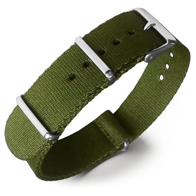 Seatbelt NATO Horlogeband Deluxe Nylon Strap Groen 20mm