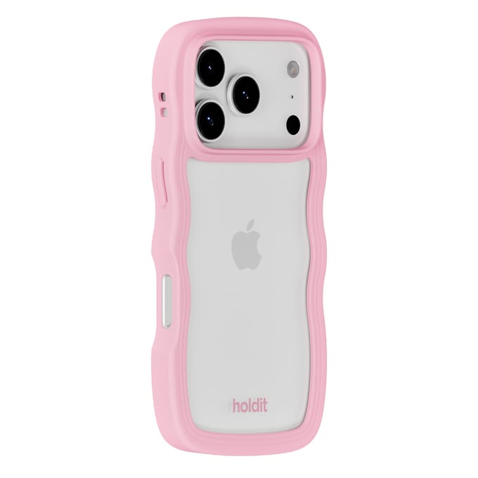 Holdit Wavy Case geschikt voor Apple iPhone 17 Pro Max - Transparent / Pink