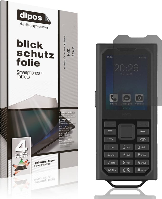 dipos – Matte Privacy Screenprotector geschikt voor HMD Terra M | Anti-Spy Beschermfolie