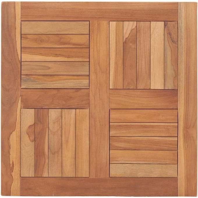 Teakhouten Tafelblad - Houten Blad - Eettafel Gebruik - Massief Hout - 60 x 60 cm - Natuurlijk Hout