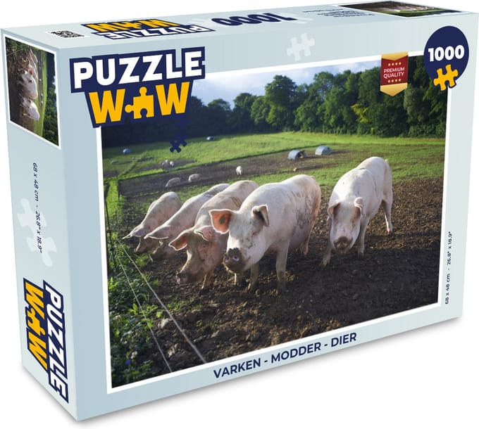 Puzzel Varken - Modder - Dier - Legpuzzel - Puzzel 1000 stukjes volwassenen