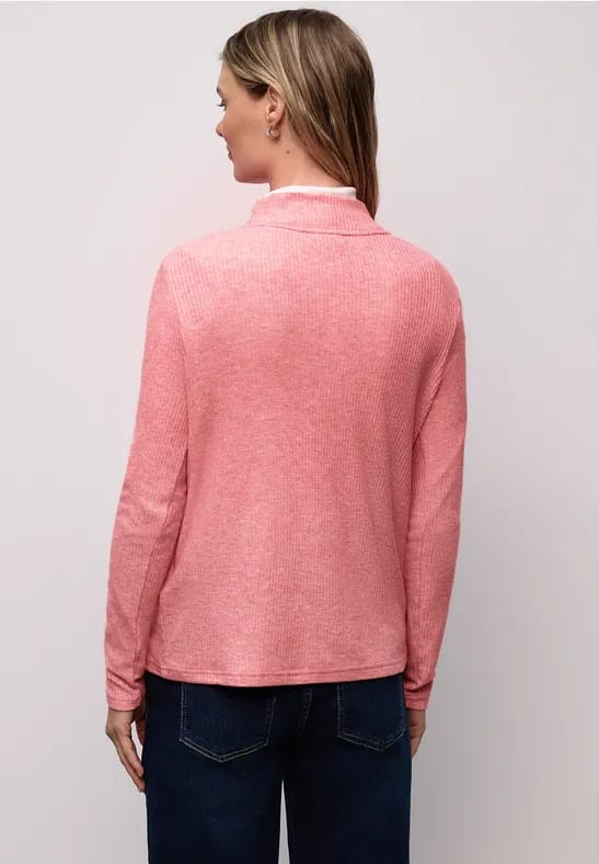 Shirt met geribde structuur