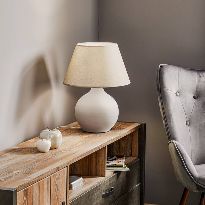 ONLI Tafellamp Sfera, hoogte 53 cm, cement/grijs