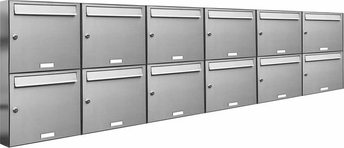 12er brievenbus wand muur twaalf personen