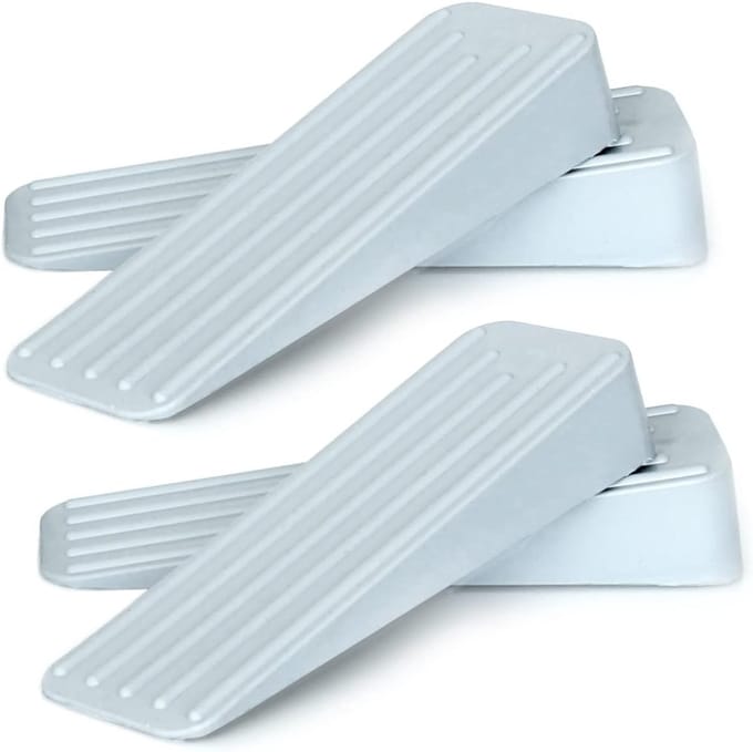 Deurstoppers Rubber - Deurwiggen Antislip - Deuren Open Houden - Zelfklevende Holle Bodem - 4 Stuks - Grijs