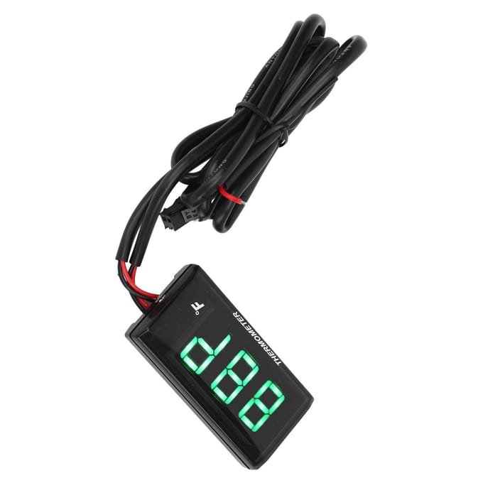 LCD Motorfiets Thermometer Ultradun Waterdicht Watertemperatuurmeter met 10MM Bougie Adapter rood
