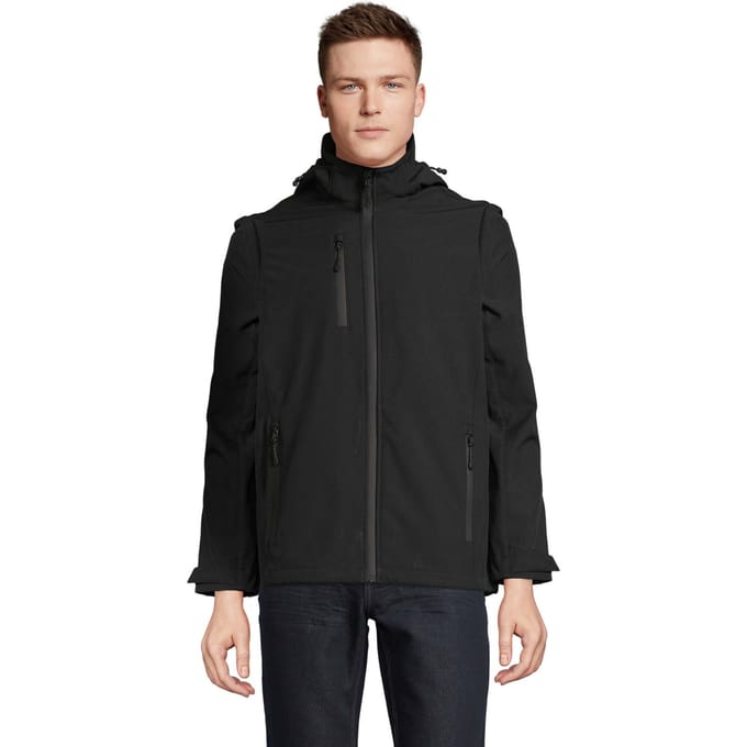 SOLS Unisex volwassen Falcon 3 in 1 Soft Shell Jas (Zwart)