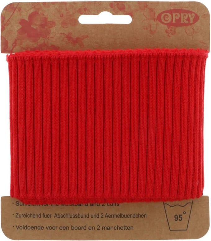 OPRY BOORD EN MANCHETTEN ELASTISCH 70MM - 1,1M rood