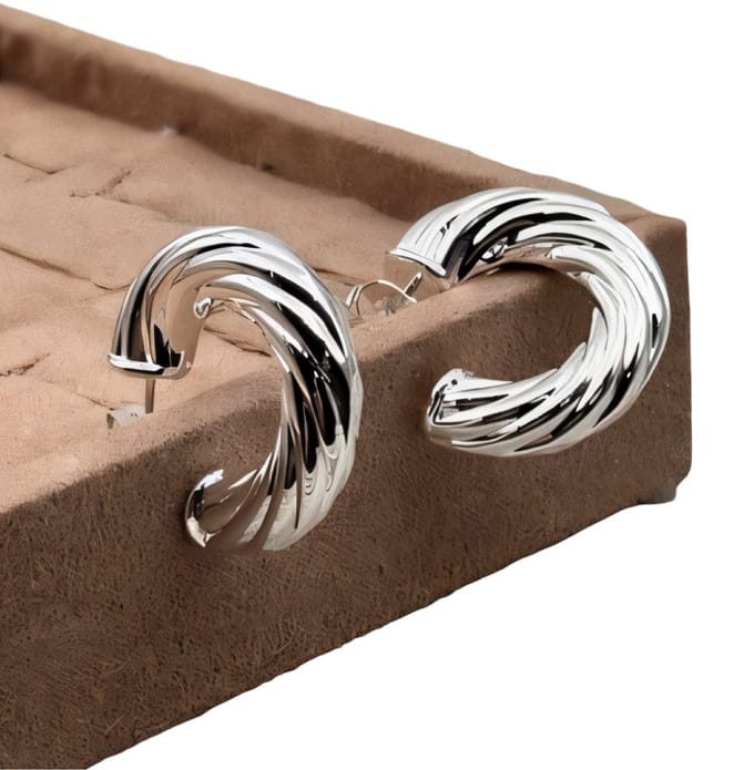 Sunset Hoop Earrings Silver
