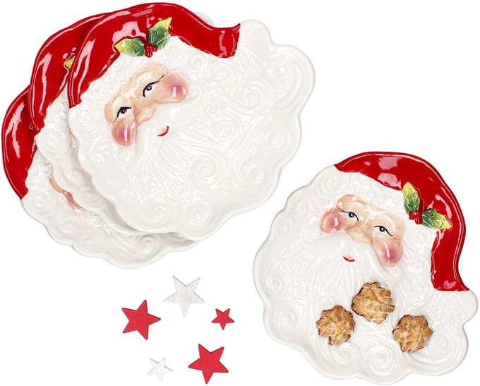 Set van 4 kerstman-koekbordjes - 24306374