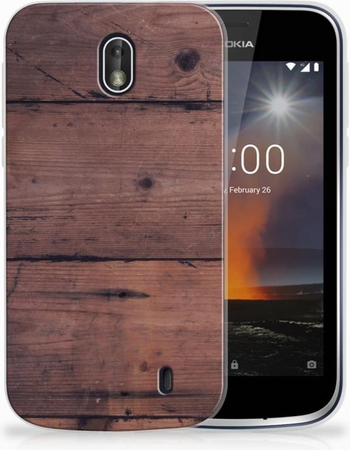 Nokia 1 Bumper Hoesje Old Wood