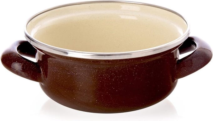 Kookpan Geëmailleerde BROWN 14 cm, 600 ml - Kookpot - Soeppan