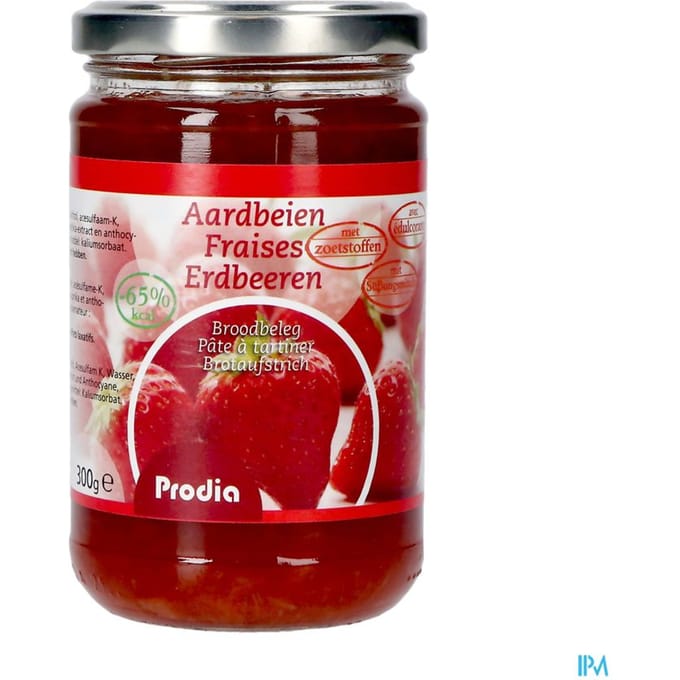 Prodia Broodbeleg Aardbei+maltit.300g 6071 Revogan