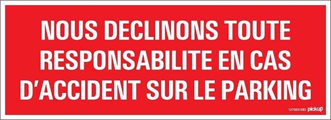 Pickup panneau 33x12 cm - Nous declinons toute reponsabilite