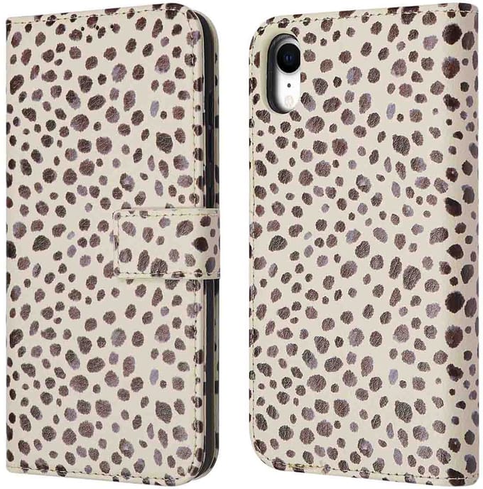 imoshion Hoesje - Geschikt voor Apple iPhone XR - Design Bookcase smartphone - Black And White Dots
