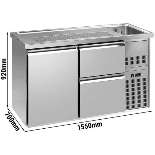 GGM Gastro Biertheke Premium PLUS - 1550x700mm - 1 Tür & 2 Schubladen