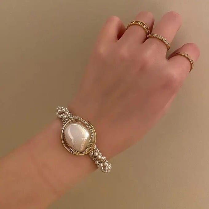 Mode Dame Simulatie Parel Haarbanden Vrouwen Haar Chouchou Haaraccessoires Elsatic Rubberen Band Haarband Paardenstaarthouders brown