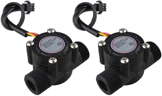 Waterdoorstromingssensor 1-30 L/min - Water Flow Meter met Schakelaar en Controle (2 Stuks) voor Efficiënte Waterbeheersing