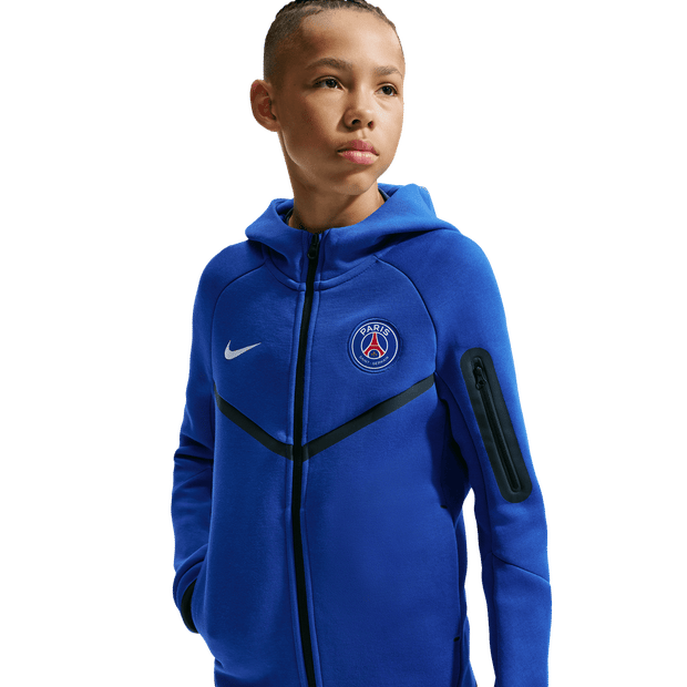 Nike Paris Saint Germain Tech Fleece Hoodie Junior - Blauw - Kind, Blauw 8-10Y