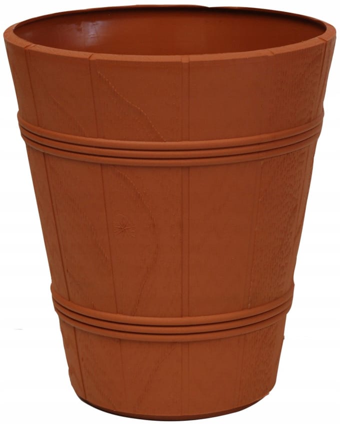 Terracotta Pot met Houtlook - 26cm Hoog