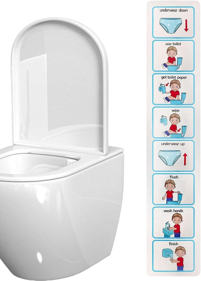 Potjestraining Programma - Visuele Stickers - Kinderen Leren - Stapsgewijze Stickers - 10 x 51 cm - Blauw