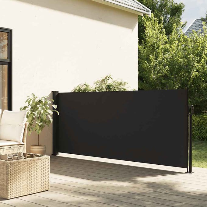 vidaXL - Windscherm - uittrekbaar - 120x500 - cm - zwart