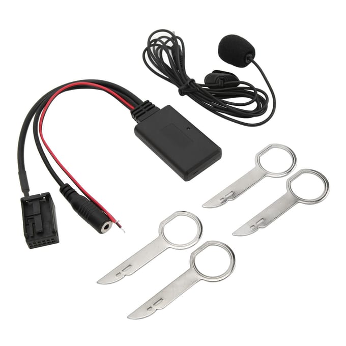 Adaptateur AUX IN Bluetooth Sans Fil Mains Libres avec Microphone Remplacement pour Focus 2004 et Plus 6000CD black