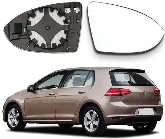 Suitable For Golf 7 Mirror Glass Left Wing Mirror Convex Clear Heated, Mirror Glass Left Passenger Side Heated Aspherical