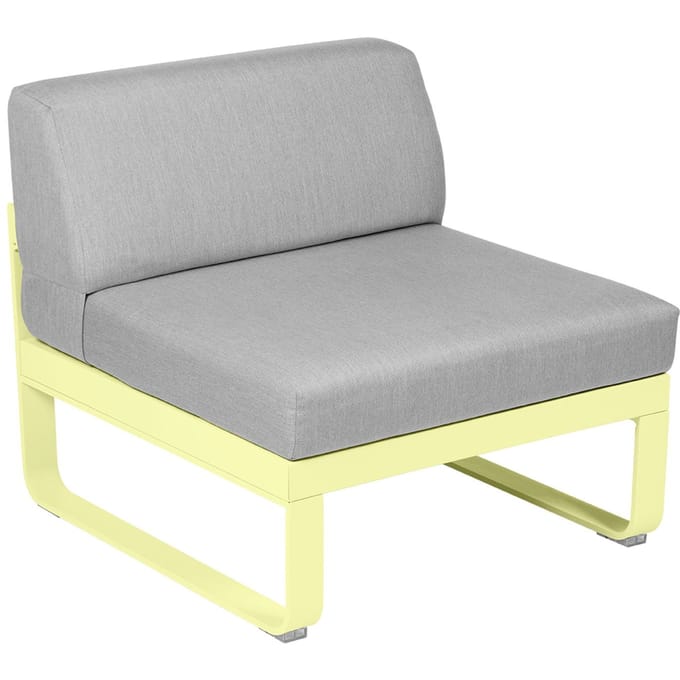 Fermob BELLEVIE Zitbank Module Midden - A6 citroensorbet - 79 Flanelgrijs