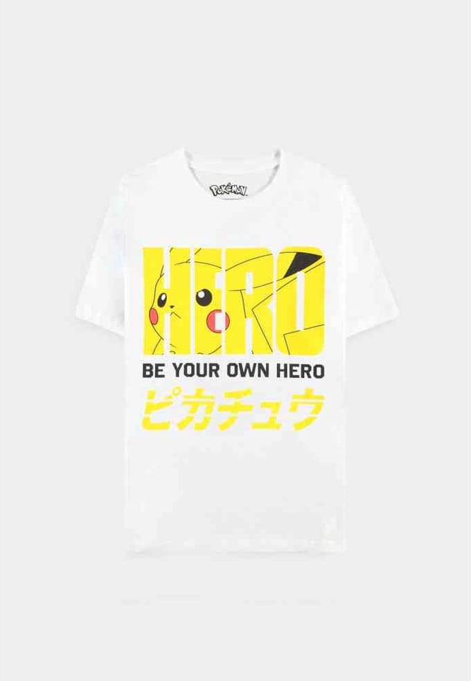 Pokémon Heren Tshirt -L- Be Your Own Hero Wit