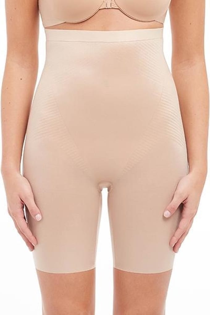 SPANXshape™ Invisible High-Waisted Mid-Thigh Short - Kleur Beige - Maat L
