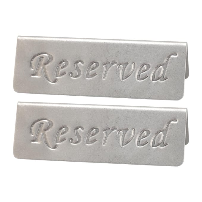 2 stuks Metaal Roestvrij Staal Gereserveerd Bord Dubbelzijdig Gereserveerde Tafelborden voor Restaurants Bar Café gray