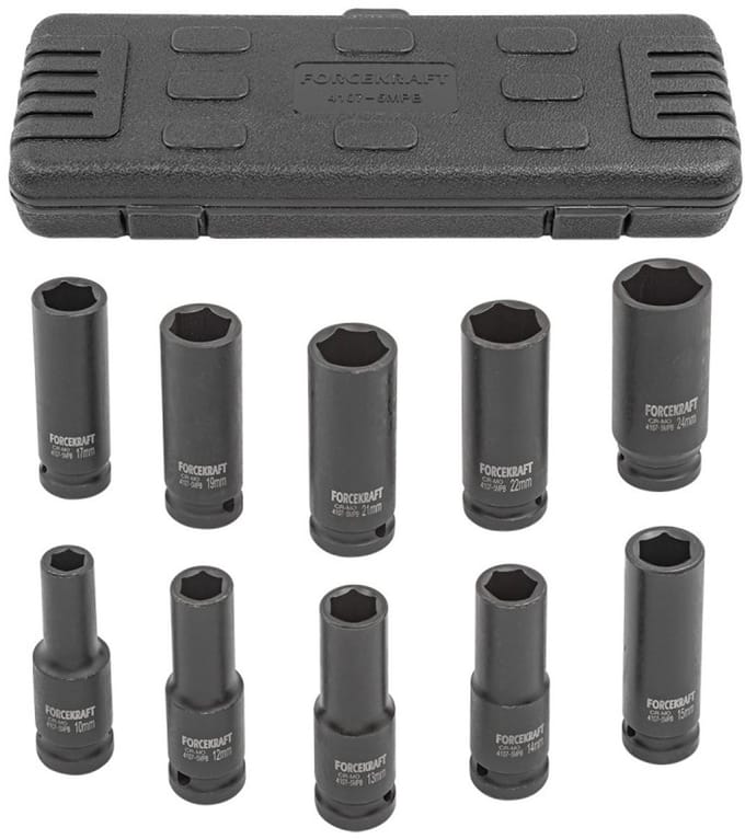 Forcekraft FK-4107-5MPB - Dopsleutelset - Lang - 10-delig - 1/2" - 6-kantig