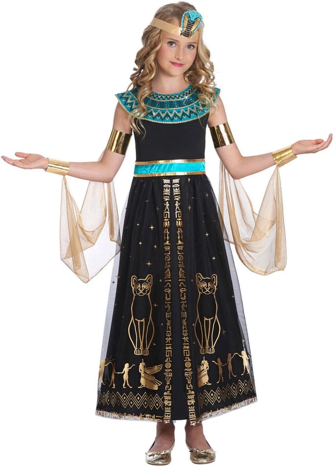 Amscan Kostuum Dazzling Cleo Zwart Meisjes Mt 8-10 Jaar