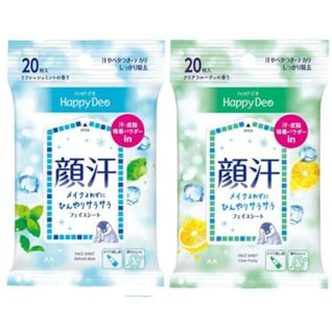 Mandom - Happy Deo Face Sheet Refresh Mint - 20 pcs