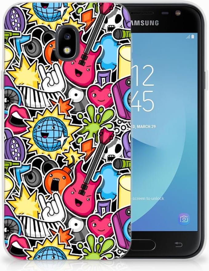 Back Cover voor Samsung Galaxy J3 2017 Silicone Back Cover Punk Rock