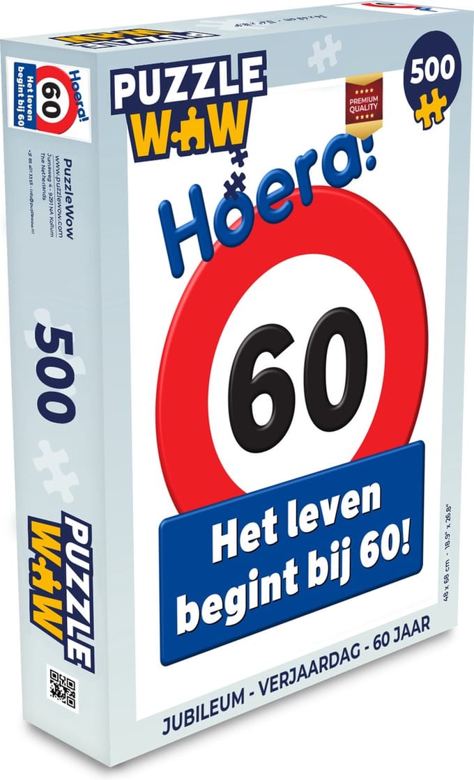 Puzzel Jubileum - Verjaardag - 60 Jaar - Legpuzzel - Puzzel 500 stukjes