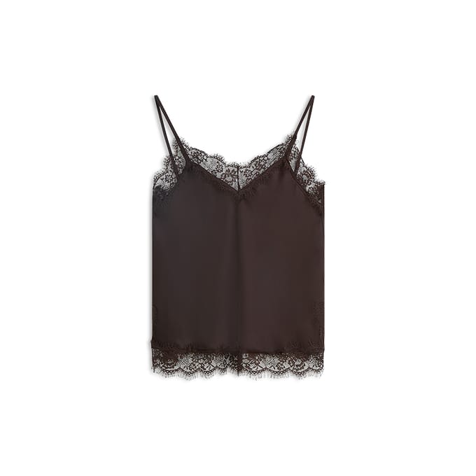 Summum Top Satin Tops Donkerbruin 2s3514-12520