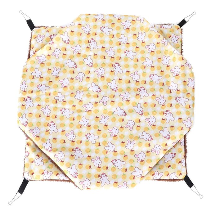 Hamac Suspendu Chaud à Double Couche Intermédiaire Lapin Jaune Lit Suspendu Maison Sac de Couchage pour Écureuil Small Size black