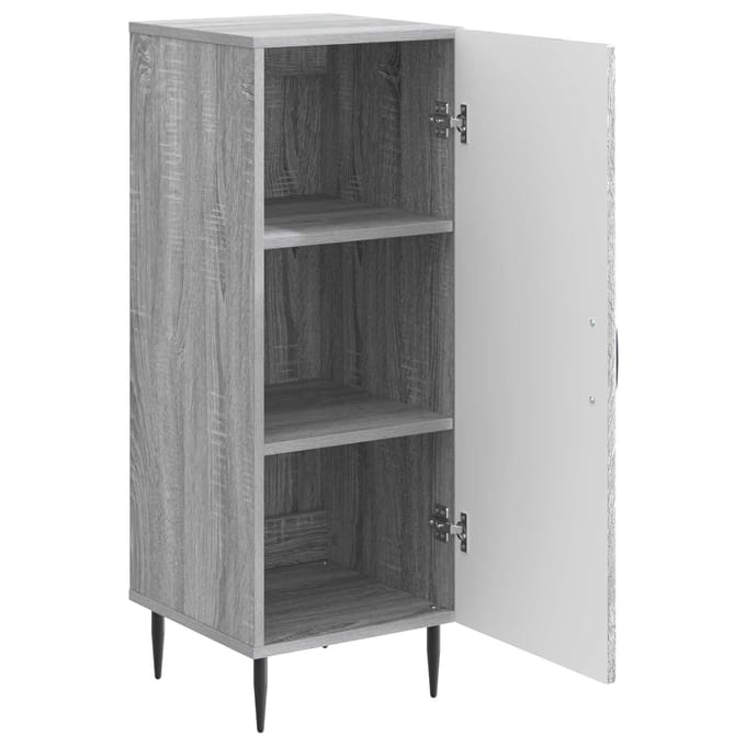 vidaXL - Dressoir - Grijs - sonoma - 33 - x - 34,5 - x - 89,5 - cm - Bewerkt - hout