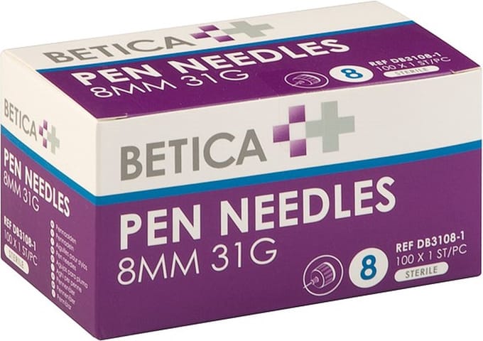Betica pennaalden - 8MM x 31G - 100 stuks