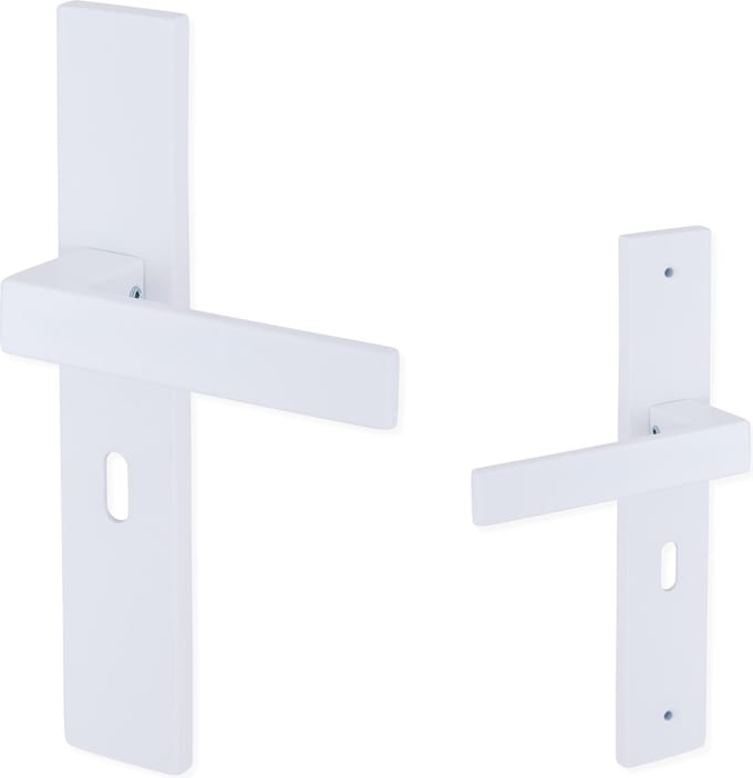 Eliot® deurklink op schild baardsleutel - slotafstand 56mm - mat wit - kamerslot