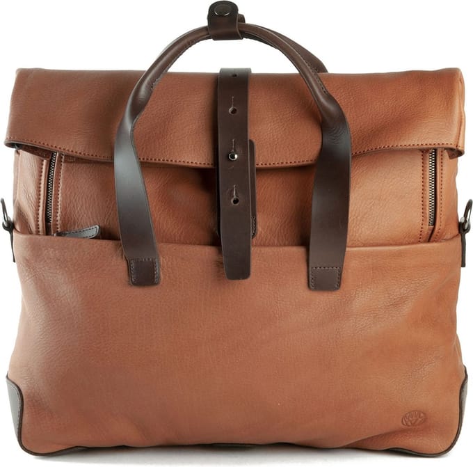 HAROLD'S Leren schoudertas laptoptas met laptopvak Mount Businessbag Cognac bruine
