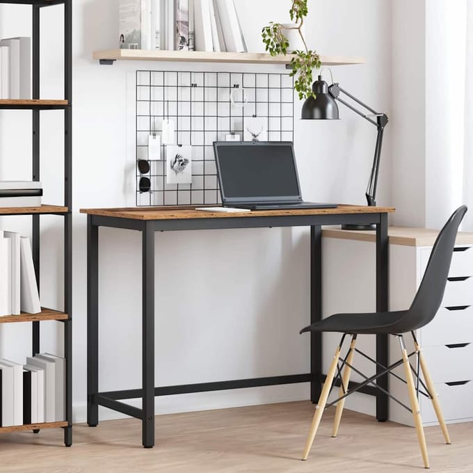 vidaXL - Tafel - Oudhout - 80 - x - 50 - x - 76,5 - cm - Engineered - hout - en - staal